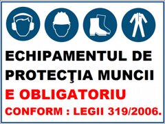Placuta echipamentul de protectia muncii e obligatoriu conform legii 319/2006